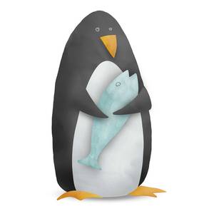 Afbeelding Cute Animal Penguin papier - meerdere kleuren