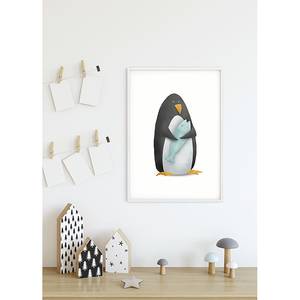 Wandbild Cute Animal Penguin Papier - Mehrfarbig