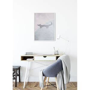 Poster Wild and Free Fox Carta - Rosa / Grigio