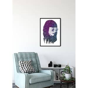 Wandbild Grid Papier - Violett