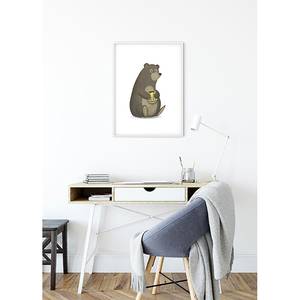 Poster Cute Animal Bear Carta - Bianco / Marrone