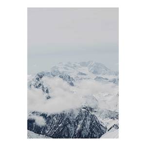 Wandbild Mountains Clouds Papier - Schwarz / Weiß