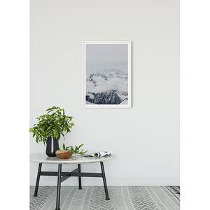 Poster Mountains Clouds Carta - Nero / Bianco