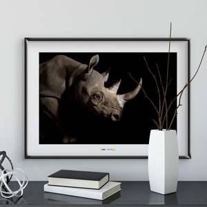 Wandbild Black Rhinoceros Papier - Braun / Schwarz