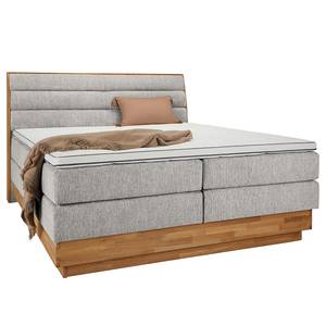 Boxspring Merkur Platweefsel Oria: Zilvergrijs - 180 x 200cm - Tweepersoonsmatras H2/H3