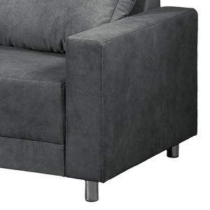 Sofa Greenwood (3-Sitzer) Samt - Samt Cloe: Dunkelgrau