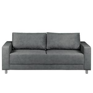 Sofa Greenwood (3-Sitzer) Samt - Samt Cloe: Dunkelgrau