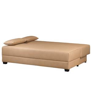 Boxspring-Schlafsofa Dingo Kunstleder - Microfaser Gardi: Hellbraun