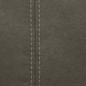 Canapé d’angle Gatsby Aspect cuir vieilli - Microfibre Zaira: Gris clair - Méridienne courte à gauche (vue de face)