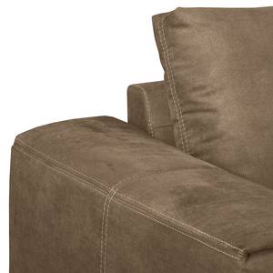 Ecksofa Gatsby Antiklederlook - Microfaser Zaira: Havanna - Longchair davorstehend rechts