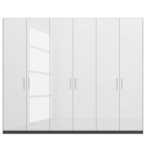 Drehtürenschrank SKØP pure gloss Hochglanz Weiß / Graphit - 270 x 236 cm