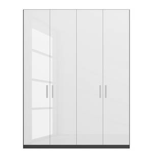 Drehtürenschrank SKØP pure gloss Hochglanz Weiß / Graphit - 181 x 236 cm