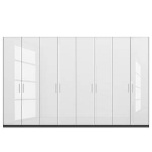 Drehtürenschrank SKØP pure gloss Hochglanz Weiß / Graphit - 360 x 236 cm