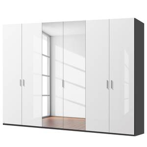 Drehtürenschrank SKØP pure gloss reflect Hochglanz Weiß / Graphit - 270 x 222 cm