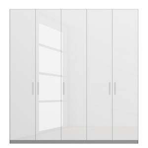 Armadio ante battenti SKØP pure gloss Bianco lucido / Seta griggio - 225 x 236 cm