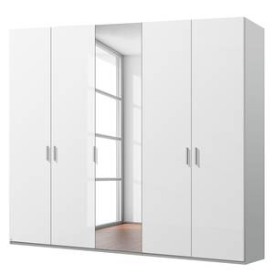 Drehtürenschrank SKØP pure gloss reflect Hochglanz Weiß / Seidengrau - 225 x 236 cm