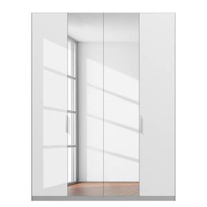 Drehtürenschrank SKØP pure gloss reflect Hochglanz Weiß / Seidengrau - 181 x 236 cm