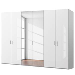 Drehtürenschrank SKØP pure gloss reflect Hochglanz Weiß / Seidengrau - 270 x 222 cm