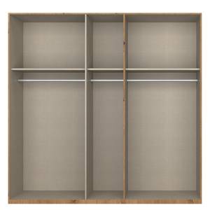 Drehtürenschrank SKØP pure gloss Hochglanz Weiß / Eiche Artisan Dekor - 225 x 236 cm