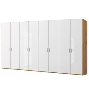 Drehtürenschrank SKØP pure gloss Hochglanz Weiß / Eiche Artisan Dekor - 360 x 236 cm