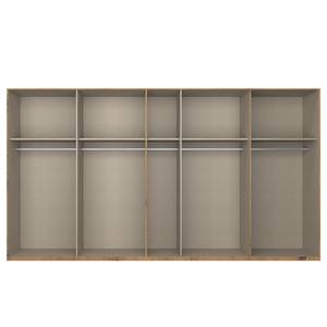 Drehtürenschrank SKØP pure gloss Hochglanz Weiß / Eiche Artisan Dekor - 405 x 222 cm