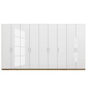 Drehtürenschrank SKØP pure gloss Hochglanz Weiß / Eiche Artisan Dekor - 405 x 222 cm