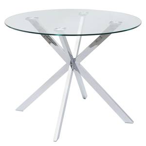 Eettafel Pinza I glas/staal - chroomkleurig