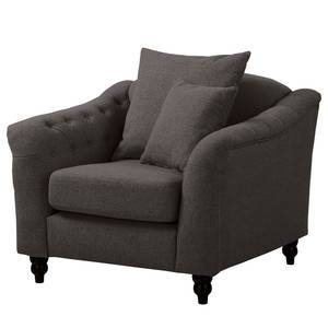 Fauteuil Lovis Geweven stof Jazy: Antracietkleurig