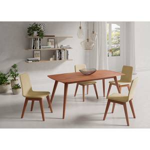 Gestoffeerde stoel Nami (set van 2) Beige - Kersenhouten look