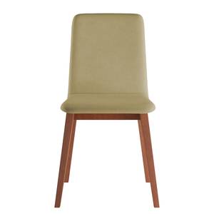 Chaises capitonnées Nami (lot de 2) Beige - Imitation cerisier