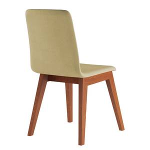 Chaises capitonnées Nami (lot de 2) Beige - Imitation cerisier