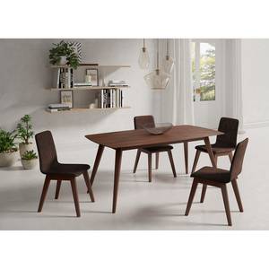 Chaises capitonnées Nami (lot de 2) Marron tabac - Imitation noyer