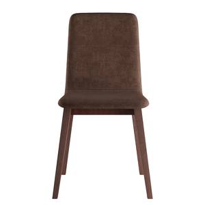 Chaises capitonnées Nami (lot de 2) Marron tabac - Imitation noyer