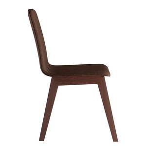 Gestoffeerde stoel Nami (set van 2) Tabakbruin - Notenboomhouten look