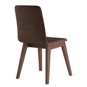 Chaises capitonnées Nami (lot de 2) Marron tabac - Imitation noyer