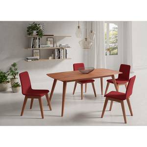 Gestoffeerde stoel Nami (set van 2) Antiek Rood - Kersenhouten look