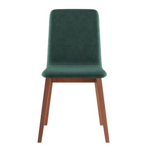 Chaises capitonnées Nami (lot de 2) Vert foncé - Imitation cerisier