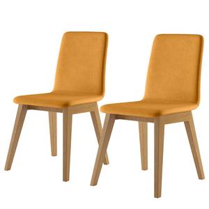 Chaises capitonnées Nami (lot de 2) Terre cuite - Hêtre clair