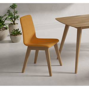 Gestoffeerde stoel Nami (set van 2) Terracotta - Lichte beukenhout