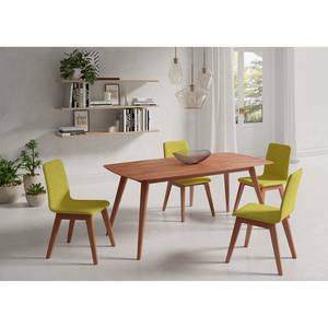 Chaises capitonnées Nami (lot de 2) Vert kiwi - Imitation cerisier