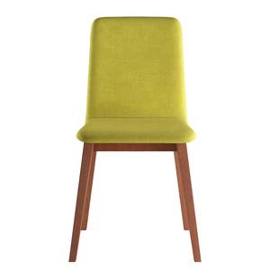 Chaises capitonnées Nami (lot de 2) Vert kiwi - Imitation cerisier