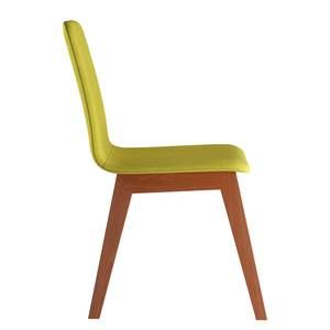 Chaises capitonnées Nami (lot de 2) Vert kiwi - Imitation cerisier