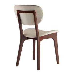 Chaises capitonnées Nadir (lot de 2) Crème - Imitation noyer