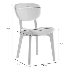 Chaises capitonnées Nadir (lot de 2) Crème - Imitation noyer