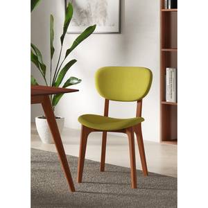 Chaises capitonnées Nadir (lot de 2) Vert kiwi - Imitation cerisier