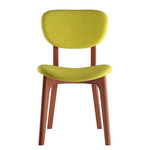 Chaises capitonnées Nadir (lot de 2) Vert kiwi - Imitation cerisier