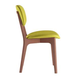 Chaises capitonnées Nadir (lot de 2) Vert kiwi - Imitation cerisier