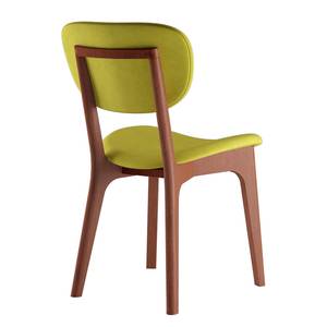 Chaises capitonnées Nadir (lot de 2) Vert kiwi - Imitation cerisier