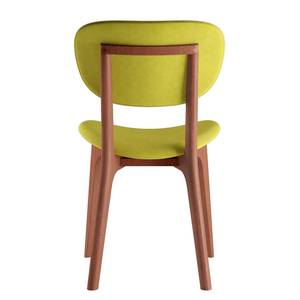 Chaises capitonnées Nadir (lot de 2) Vert kiwi - Imitation cerisier