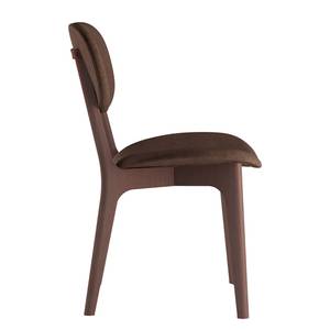 Gestoffeerde stoel Nadir (set van 2) Tabakbruin - Notenboomhouten look